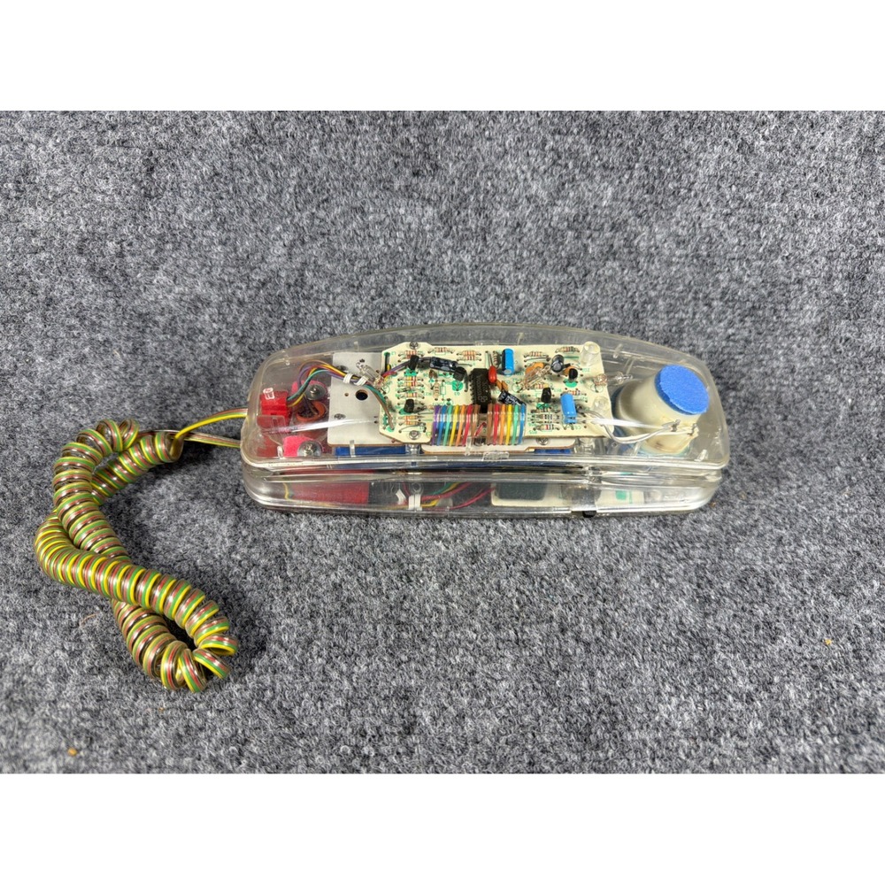 Lenoxx Sound PH-1300 Clear Transparent Phone Rainbow Cord Vintage Y2K Rare